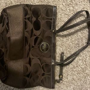 Brown coach shoulder bag
